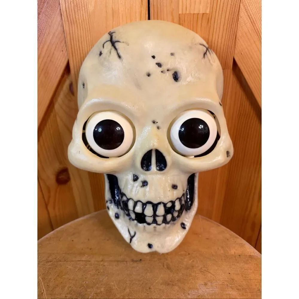 Vintage Halloween Decor Skull Playmotions  Hanging Door 10.25" Not Working (6595